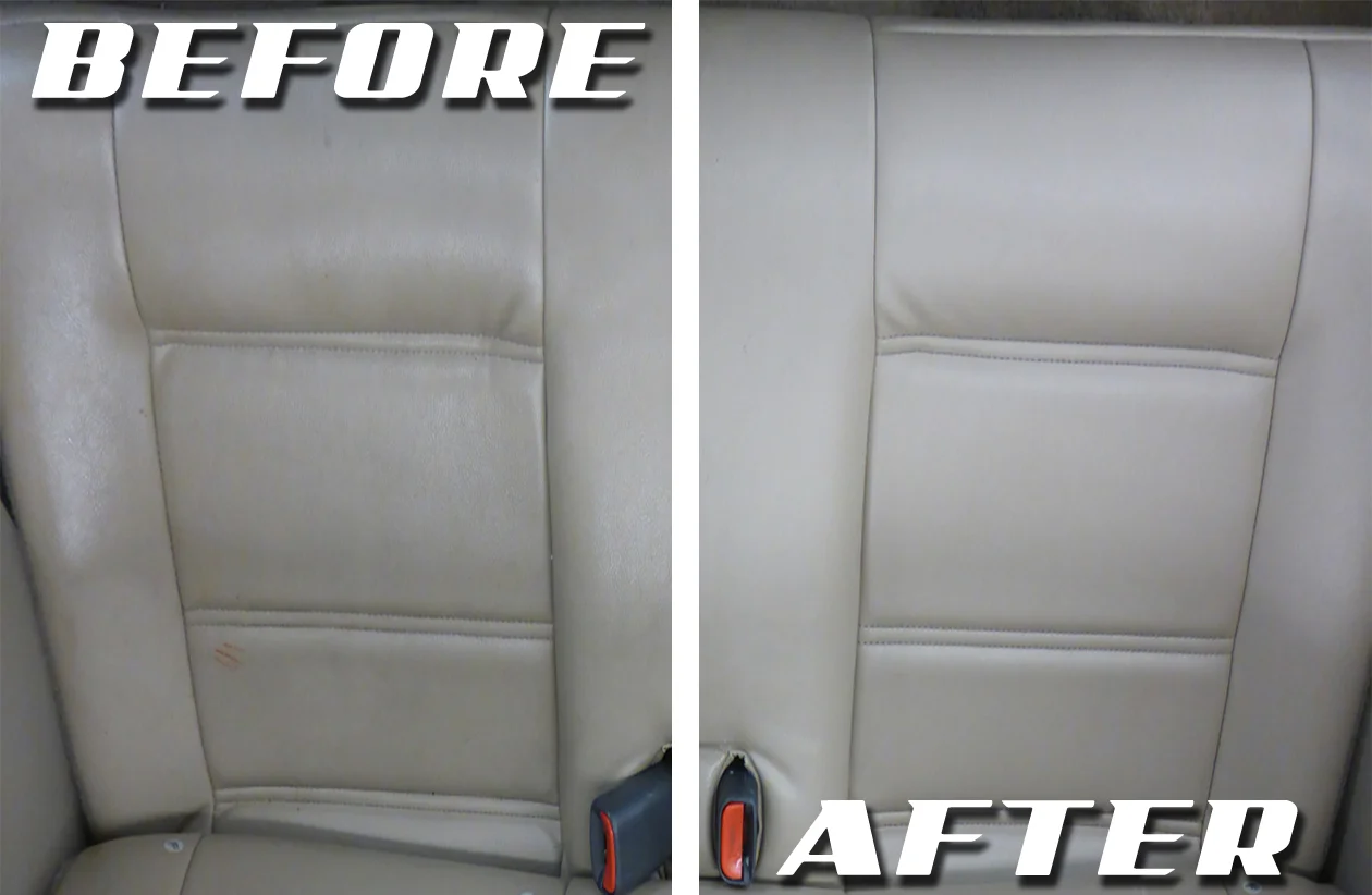 Professional interior detailing of luxury car seats